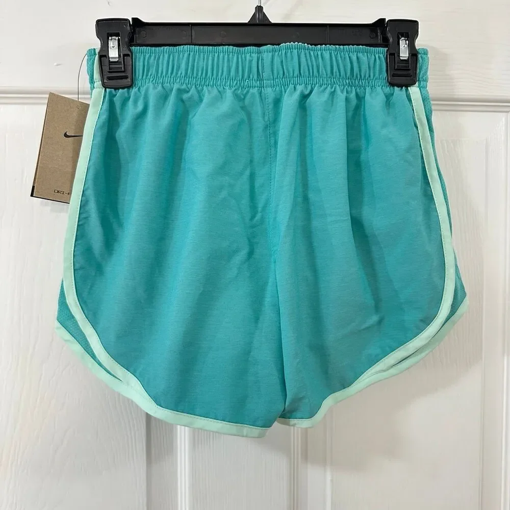 Nike Women’s Tiempo Running Shorts W/Liner  sz XS CU8890-313 Blue Green Teal